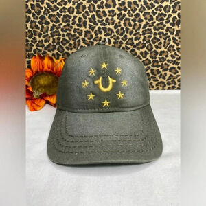 🦋B2G1🦋TRUE RELIGION Militant Green HorseShoe Adjustable Baseball Hat | OSFA |